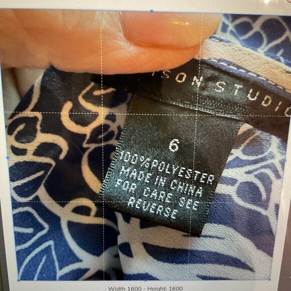 Madison Studio Blue & White Boho/Peasant/Cottage Tunic 6 - Picture 4 of 6